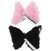 HANABASS 2 Paia Orecchie di Gatto in Peluche per Casco Scooter, Decorazioni Leggere e Facili da Installare, Compatibili Caschi Elettrici, Disponibili in Rosa e Nero