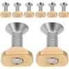 FESTFENDS 8 Pezzi Kit di Montaggio per Tavole Wing Foil con Dadi T in Ottone M8 e Viti Esagonali in Acciaio Inox, Accessori per Sport Acquatici e Foil Surfing, Facile Installazione e Alta