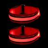 SECFOU 2 Pezzi Bracciale Luminoso LED Rosso Regolabile per Corsa Notturna | Nailon, Leggero e Lunghezza Regolabile, Segnalazione Visibile per Uomo e Donna
