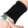 Generic Portafoglio da polso, unisex, con cerniera, tasca per chiavi, borsa sportiva a prova di sudore, per carte di credito, chiavi, contanti, donne, uomini, corsa, ciclismo, escursionismo, arrampicata