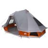 GFMGUEMV Tenda Tipi con tetto, grigio arancione, 466 x 310 x 240 cm, in taffetà, tenda familiare per esterni con cerniera e porta elettrica, per giardino o terrazza