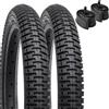 YUNSCM 2-PCS 16 pollici bicicletta pneumatici 16x2.125/57-305 and 16 pollici bicicletta camera d'aria Schrader Valve with Compatible with 16x2.0 16x2.10 16x2.125 16x2.15 All-Terrain Directional