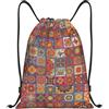 EDPXKL Borse con coulisse a piccoli motivi floreali colorati, zaini con coulisse, zainetto unisex con coulisse per palestra, shopping, sport e yoga