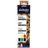 PEBEO - Setacolor Set Principianti - Pittura per Tessuti Opaca - Kit 6 Colori, Base Acqua - 6 Flaconi da 20 ml - Bianco + Giallo limone + Vermiglio + Blu Jeans + Verde Brillante + Nero