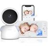 ARENTI 2K Baby Monitor Video e Audio WiFi 5'',Telecamera Bambini con Monitor,Rilevamento di Temperatura/Umidità e Suoni/Movimenti,Visione Notturna, Audio Bidirezionale,Controllo da APP e Monitor