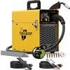 HAXIAOER 145A Saldatrice a Filo Continuo No Gas, 3 In 1 ARC/Flux MIG/MMA Lift TIG Saldatrice MIG con Luce LED, Compatta Saldatrice a Inverter, Avanzamento Filo Sinergico