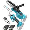 SEESII 2-in-1 kit Potatura a Batteria, 6 Pollici Mini Motosega per Taglio
