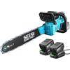 SEESII 16 Pollici Motosega a Batteria, Sega Elettrica per Taglio del Legno