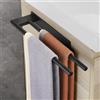 Gsocel Porta Asciugamani Bagno Adesivo Acciaio Inox Appendi Asciugamani Senza Foratura Porta Salviette 2 Braccio Porta Asciugamano da Parete per Bagno e Cucina 39CM,Nero