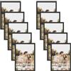 WOLTU Set di 10 Cornici A3 29,7x42 cm con Passepartout, Portafoto in Orizzontale o Verticale, da Parete o Tavolo, in Legno MDF, Bianco