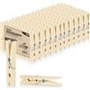 COM-FOUR® 120x Mollette da bucato in bambù, mollette in legno, sostenibili