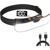 Mohard Torcia Frontale LED Ricaricabile, [Fascio Ampio 230° & Display Digitale] Lampada Frontale Potente 90° Regolabile, Portatile Torcia da Testa IPX5 Accessori Torce Campeggio/Trekking/Corsa/Pesca