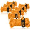COM-FOUR® 8x tiranti ogni 4 m per il campeggio riflettente in arancione - cavo per tenda con fibbia per ragazzo - cavo di tensione - cavo da campeggio - tenditore per corda - corda per tenda
