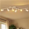 LVWIT Faretti LED da Soffitto Orientabili Bianco,Faretto LED Interno con 6 Luci in Alluminio GU10, Rettangoli Base, Faretti da Soffitto Moderna Industriali per Barra, Salotto, Cucina (Senza Lampadina)