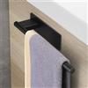 Gsocel Porta Asciugamani Bagno Adesivo,Porta Salviette in Acciaio Inossidabile Opaco Appendi Asciugamani da Parete per Bagno e Cucina 28CM,Nero