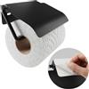 Minismus porta carta igienica con copertura, mantiene il rotolo asciutto e pulito, portarotolo carta igienica con adesivo forte per montaggio senza trapano e viti a muro per fissaggio robusto (Nero)