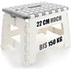 COM-FOUR® Gradino Pieghevole con Borchie in Gomma - Sgabello Pieghevole - Ausilio per Arrampicata Portatile - Sgabello Pieghevole Antiscivolo - Portata Fino a 150 kg