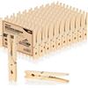 Com-four® 100 Mollette XXL in Legno di Betulla - Sostenibili e Non Trattate per Appendere i Vestiti - Circa 10 cm (100 Pezzi - Betulla - XXL)