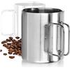 com-four® tazza caffè acciaio inox 350 ml, bicchiere termico acciaio inox