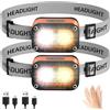 Chasinglee 3000 lumen, super luminosi, ricaricabili tramite USB, lampada frontale a LED,regolabile, impermeabile, con sensore di gesto, adatta per campeggio, ciclismo, pesca durante（Confezione da 2）