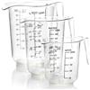 com-four® set di 3 misurini, caraffe antiscivolo in 3 formati 250 ml / 500