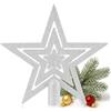 COM-FOUR® Stella glitterata per albero di Natale, Decorazione a stella