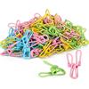 COM-FOUR® 100x Mollette in metallo, fermagli per bucato durevoli in colori