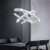 Finktonglan Moderna lampadari di cristallo 3C Anelli Led Lampada a sospensione regolabile soffitto apparecchio di illuminazione per il soggiorno Bianco fresco