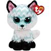 TY - Peluche - Beanie Boos -Volpe - Atlas - Azzurro, Bianco e Nero - Occhioni e orecchie glitter - Pelliccia strisce zig-zag - Il peluche con gli occhi grandi scintillanti - 15 Cm - 36368