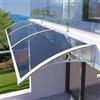 Zlovne Tendalino per Finestra,Parapioggia Tettoia Tenda da Veranda Tendone in Policarbonato,Tettoia per Porta Protezione Uv da Pioggia e Neve,con Staffa Nera/Bianca/Grigia (60x120cm/24x47,White)