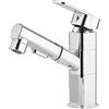 TAVCHA Rubinetto estraibile per lavabo, con doccetta estraibile, 2 tipi di getto, miscelatore monocomando, rubinetti, lavandino, cromato, quadrato, basso