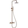 MICE COLLECTION MICE - Set asta monocomando estensibile da 82 cm a 115 cm - Colonna monocomando con spruzzatore, manico, soffione - rubinetteria da bagno color rame - oro rosa spazzolato BDD038/ORC