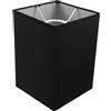 TOYZFRIENDY Paralume Quadrato in Ferro Nero per Lampada da Tavolo E27 | Effetto Decorativo, Attenua la Luce, Foro 42mm, Anello di Fissaggio, per Cucina e Camera