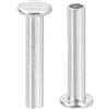 QUARKZMAN 50pz Rivetti Semitubolari, 4mm x 22mm Rivetti Semi-Tubolari Testa Piatta Tonda Alluminio Rivetti con Perno Metallo per Riparazioni Domestiche Industriali, Argento