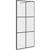 vidaXL Parete per Doccia Walk-in Vetro Trasparente ESG 90x195 cm Nera