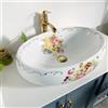 jdzjybqx Lavabo in ceramica artistica di forma ovale grande per bagno vanità in alto, L 60 cm x L 40 cm