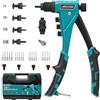 LIBRATON Rivettatrice Manuale 2 in 1 per Dadi e Rivetti, 4 Mandrini (M3-M6)