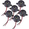 Wenxiaw Buzzer Elettronico 12v Allarme Sonoro Elettronico Cicalino Elettronico con Allarme Acustico Sistema di Allarme Cicalino per Suoni Continui di Circuiti di Fisica, 6 Pezzi, Nero