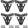 Ianulus 4 Pezzi Piedini per Mobili, Gambe da Tavolo in Metallo Nero, Triangolari 4/10 cm, Con Viti, Stile Moderno per Tavolo da Pranzo