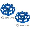M METERXITY 2 Pezzi Manopola Rubinetto Esterno, 7x7mm Foro Quadrato Gambo Ghisa Verniciata Con Viti, Dadi E Rondella In Alluminio Per Cortile/Bagno, Sostituzione Manopola Rubinetto [Blu]