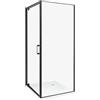 Beliani Box Doccia Vetro Temperato Cornice nero Porta Singola 80 x 80 x 185 cm
