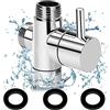 BETOY Valvola Deviatrice,BETOY 3-Vie Braccio Doccia Valvole in Ottone Massiccio 3 Vie Deviatore Doccia Rubinetto Utilizzato in Cucina, Bagno, Toilette, Sala da Pranzo, Hotel,Cromato Lucido,Argento