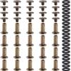 YIXISI 20 Set M5x12mm Viti per Rilegatura Chicago Kit, Rivetti A Vite, Rivetti in Pelle, Chicago Nail Rivet Vite, per Rilegatura di Libri Decorativi in Pelle, Bronzo