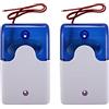 Janasiba 2 mini sirene di avvertimento con stroboscopico, DC 12 V, luce lampeggiante, , sirena, di allarme di sicurezza, 115 dB, blu