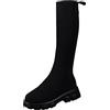 cfpqv Stivali da donna a maglia, stivali alti da donna, gambo a maglia, piatti, invernali, caldi, traspiranti, eleganti, leggeri, invernali, da donna