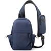 BIRDDIE Borsa a tracolla crossbody, zaino da trekking con tracolla regolabile per viaggi, escursioni, shopping, tempo libero e sport (Blu)