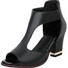 Uwdiohq Sandali Con Tacco Spesso Estivi Suola Spessa Stivali Bocca Di Pesce Cerniera Posteriore Sexy Infradito Pelo Spiaggia Donna Sandalo Nero In Blu Estive Eleganti Bassi Da Camminata 34