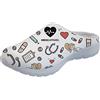 Coloranimal Cartoon Nurse stampato mulo zoccoli per le donne Slip On Backless Sandali, (Motivo infermiera 27), 39 EU