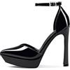 Zhabtuc Décolleté con Plateau da Donna - Tacchi Alti 13 cm con Cinturino alla Caviglia, Design Elegante per Feste, Matrimoni ed Eventi Formali