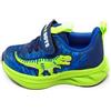 Bull Boys DNAL5155 Explorator Rex Scarpe con Luci per Bambino,Blu e Verde,Chiusura a Strappo,Dinosauro T-Rex (Blu Verde, Sistema Taglie Calzature EU, Adolescente, Numero, Media, 33)